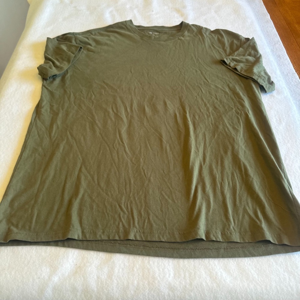 True Classic Crewneck T Shirt Mens Olive Green XL Cotton Blend Basic Classic Tee